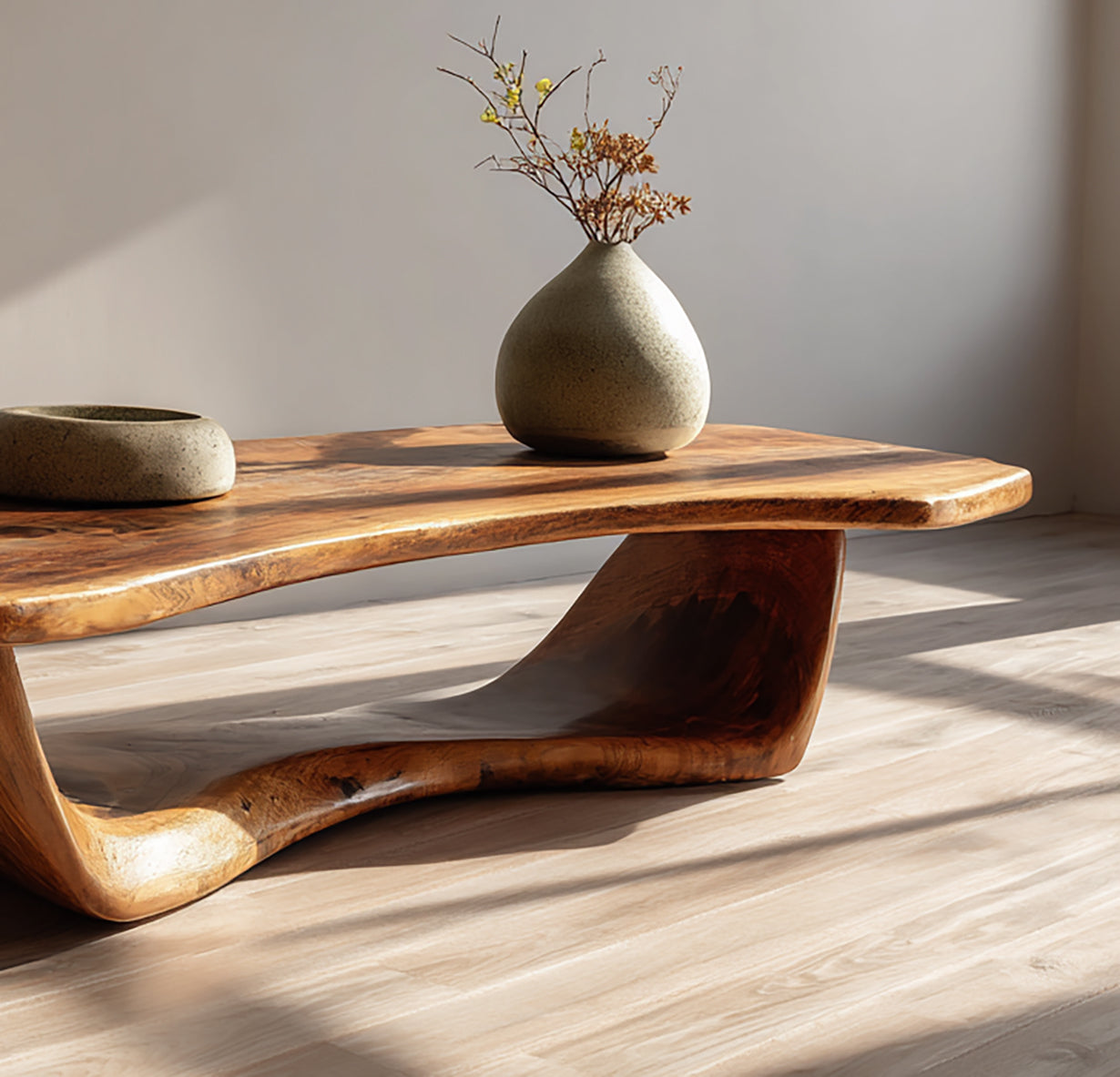 Massief Houten Live Edge Salontafel – Moderne Handgemaakte Tafel