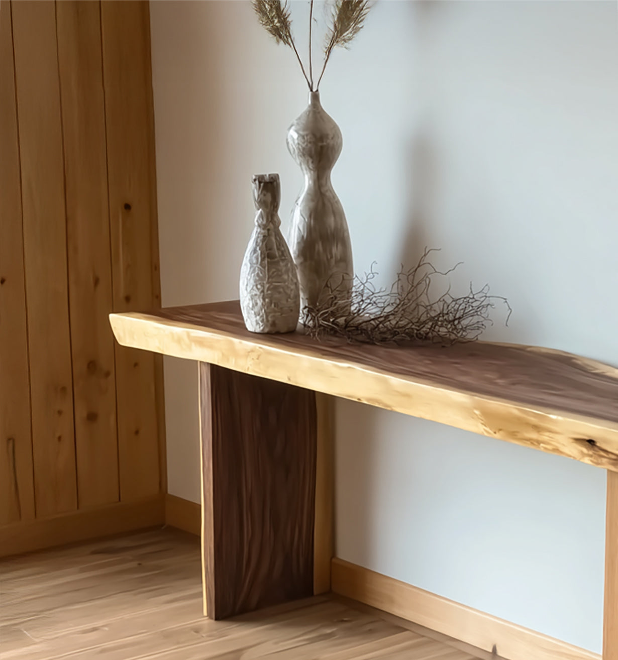 Handgemaakte Console Tafel van Gerecycled Hout – Landelijk Rustiek