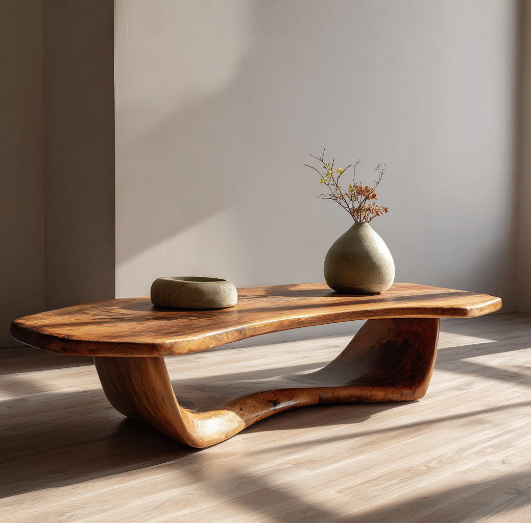 Massief Houten Live Edge Salontafel – Moderne Handgemaakte Tafel