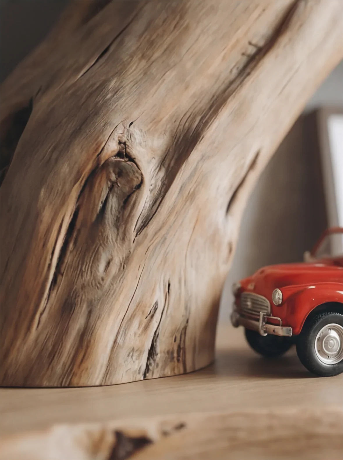 Close-up van massief houten boomrand met natuurlijke nerf