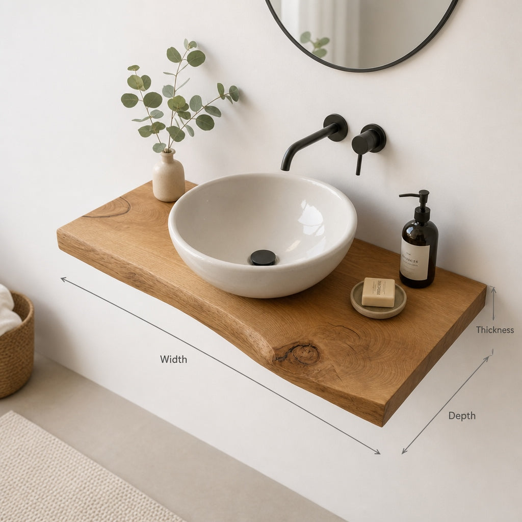 Elegant Zwevend Houten Badkamermeubel - Massief Hout