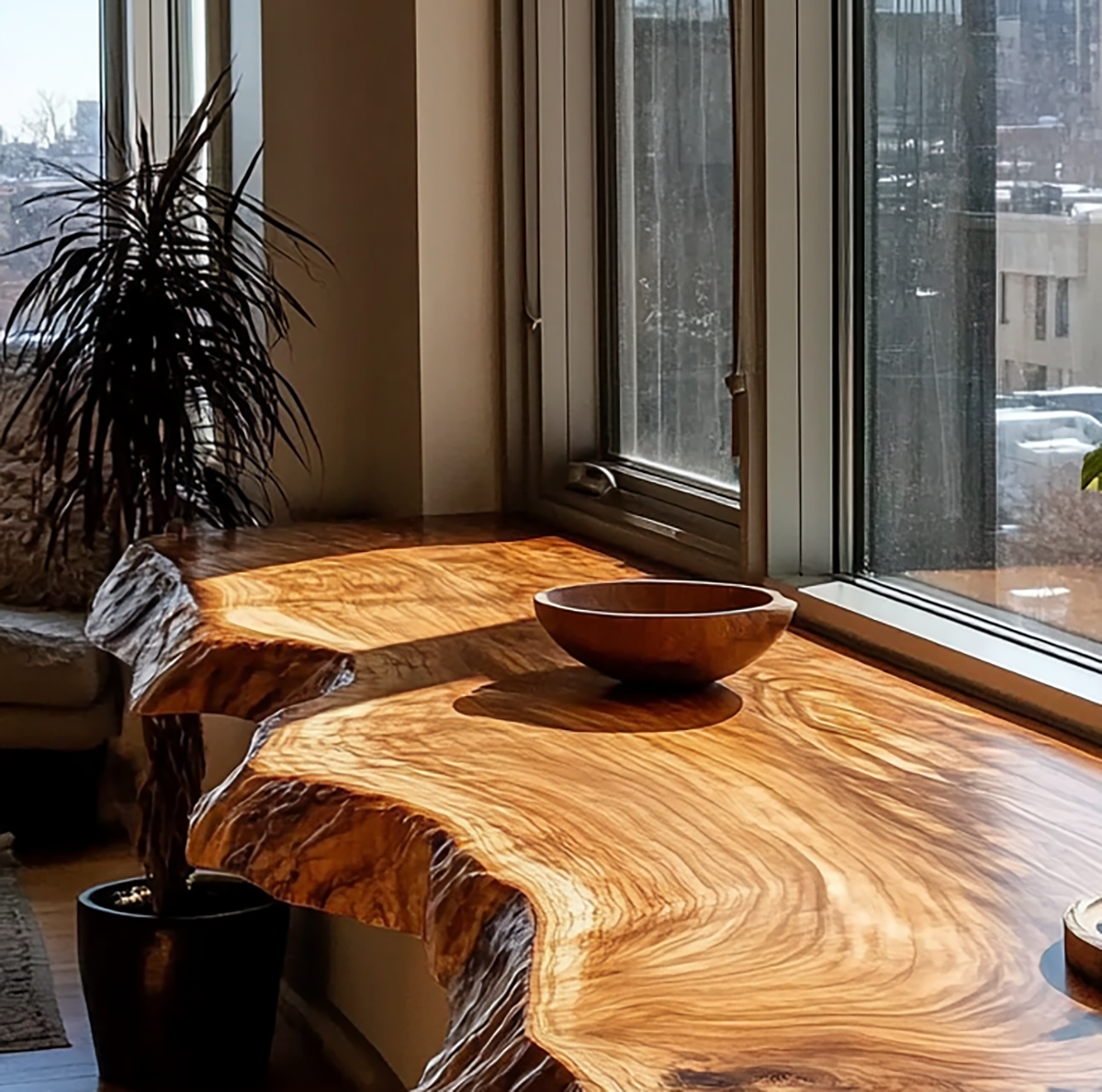 Rustieke landelijke salontafel gemaakt van gerecycled massief hout