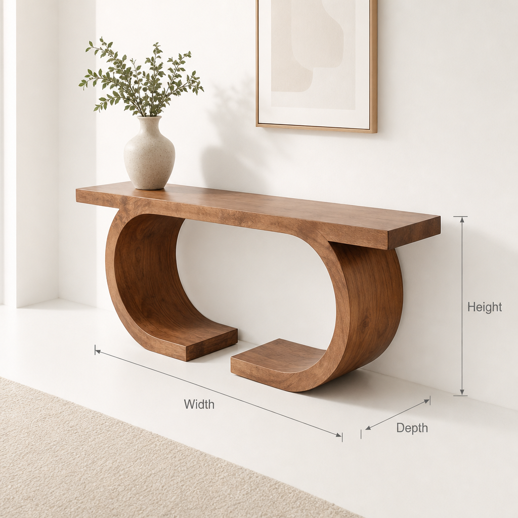 Sculpturale Boomrand Sidetable - Massief Hout Halmeubel