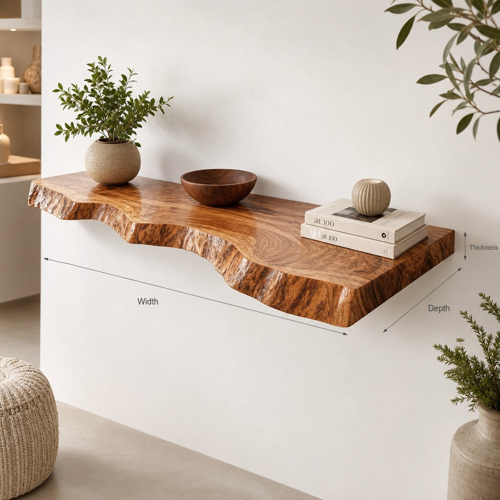 Boomrand Raambureau & Console - Massief Hout Werkblad