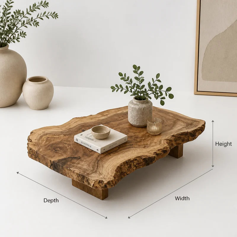 Vrije Vorm Boomrand Salontafel - Massief Hout Woonkamer