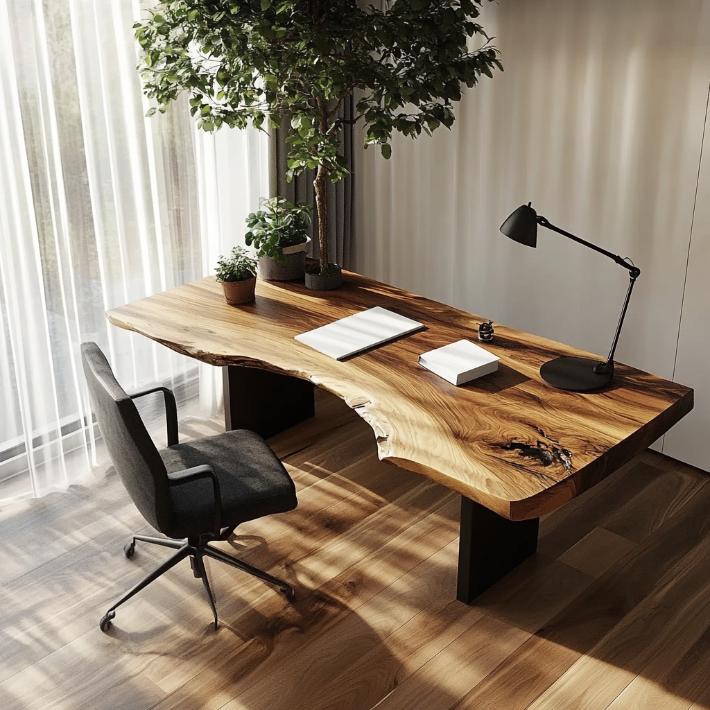 Massief houten werkplekbureau voor thuiskantoren
