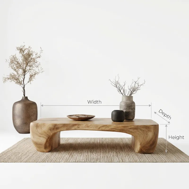 Mid-Century Houten Salontafel - Massief Hout Woonkamer
