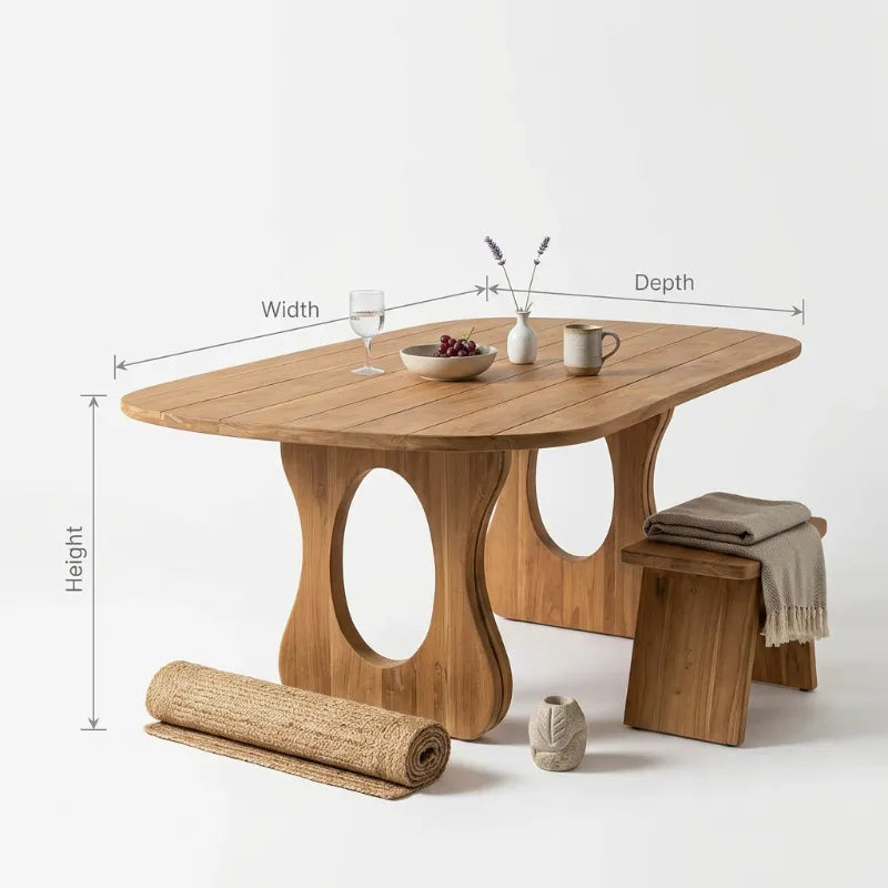 Mid-Century Massief Houten Eettafel - Tijdloze Eetkamertafel