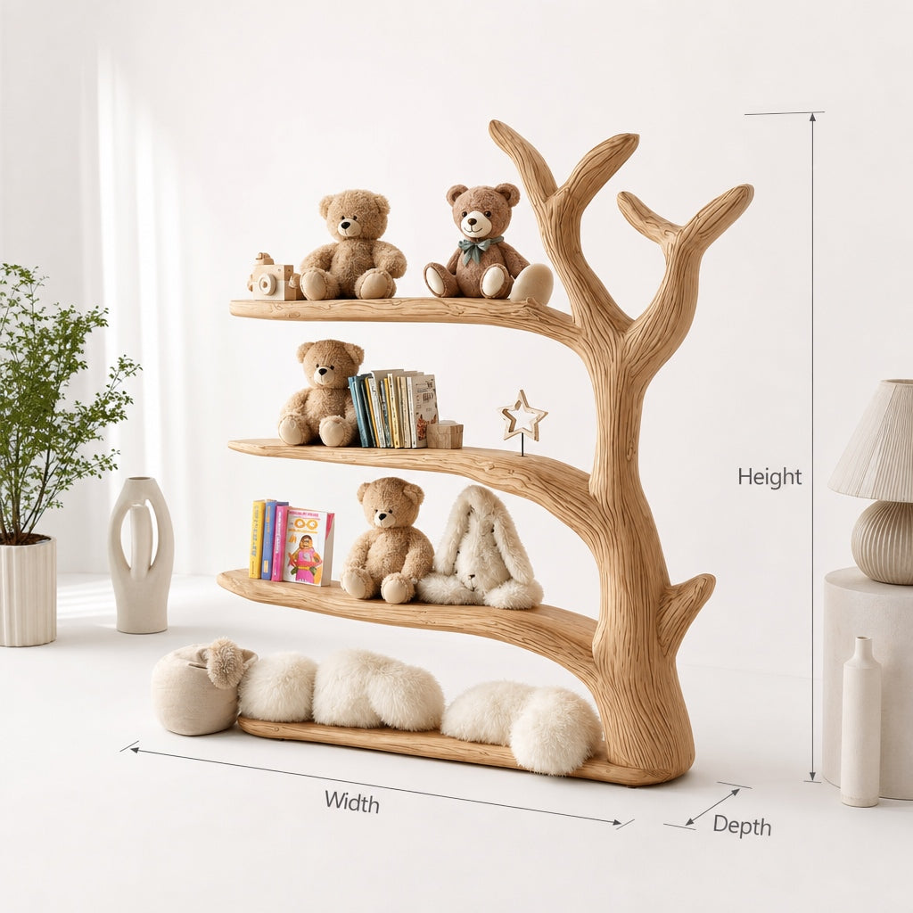 Boom Wandplank voor Kinderkamer - Houten Boekenrek Babykamer