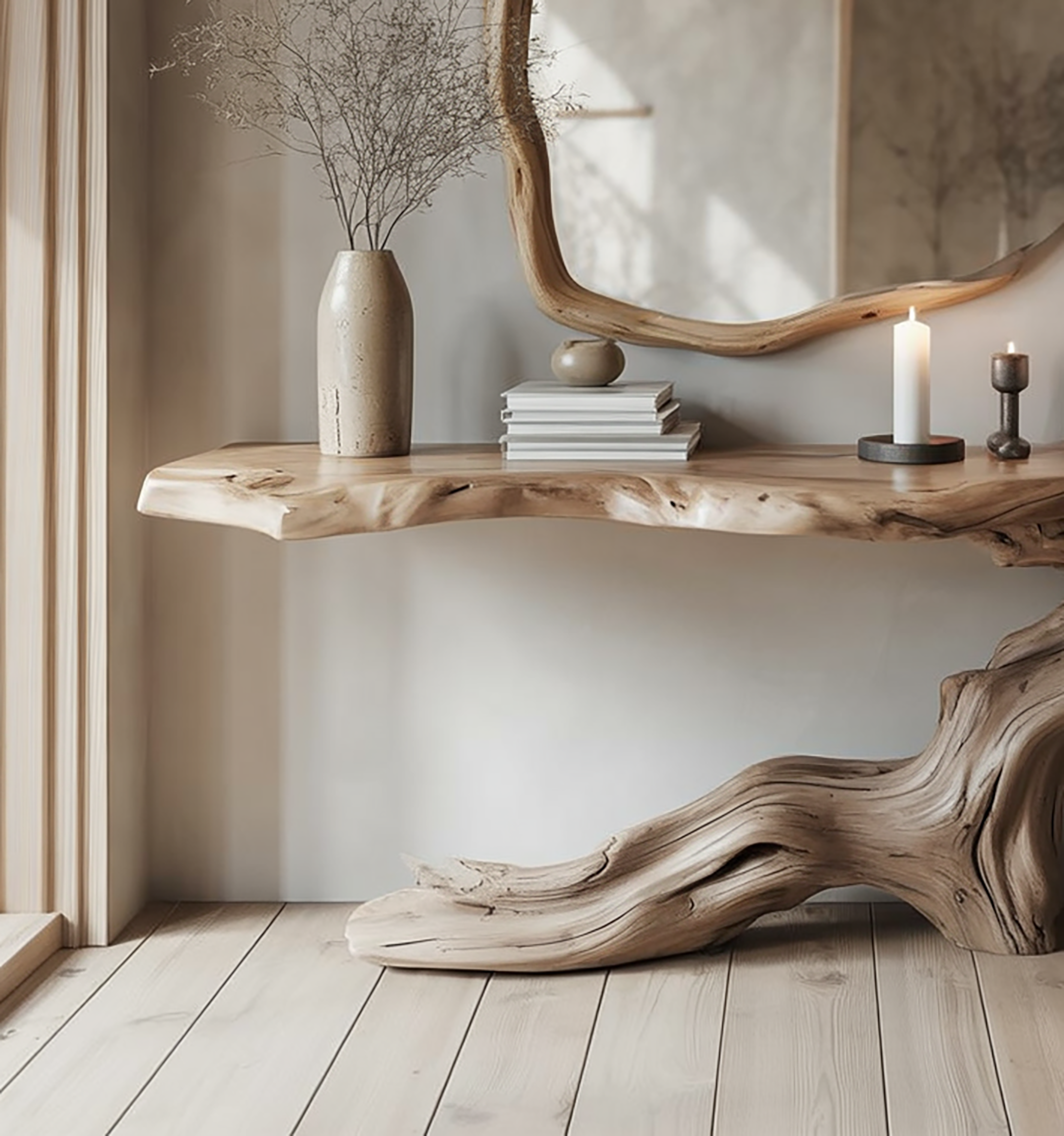 Handgemaakte Rustieke Sidetable van Massief Hout – Entreetafel