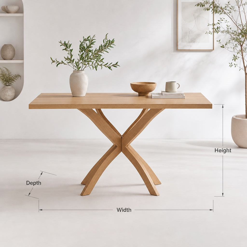 Organisch Moderne Rechthoekige Eettafel - Massief Hout