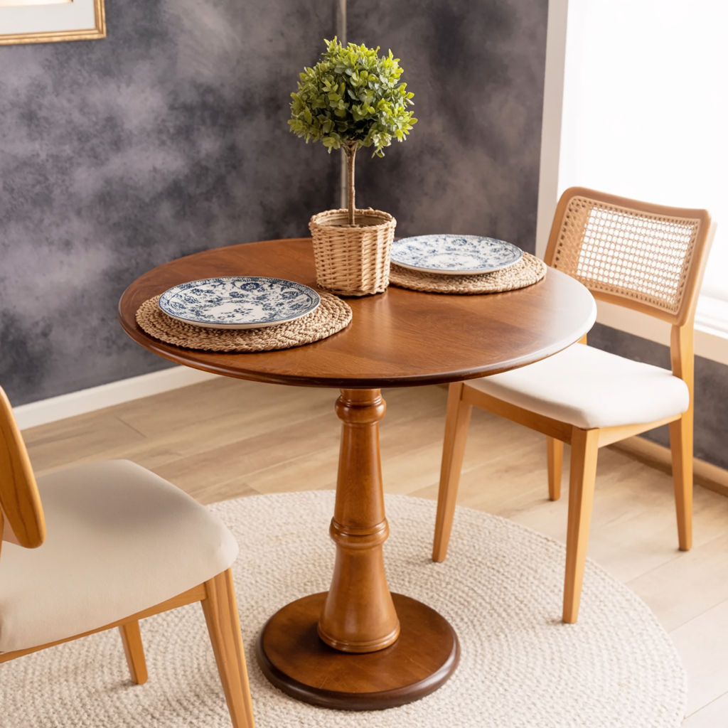 Handgemaakte ronde eettafel voor eigentijdse interieurs
