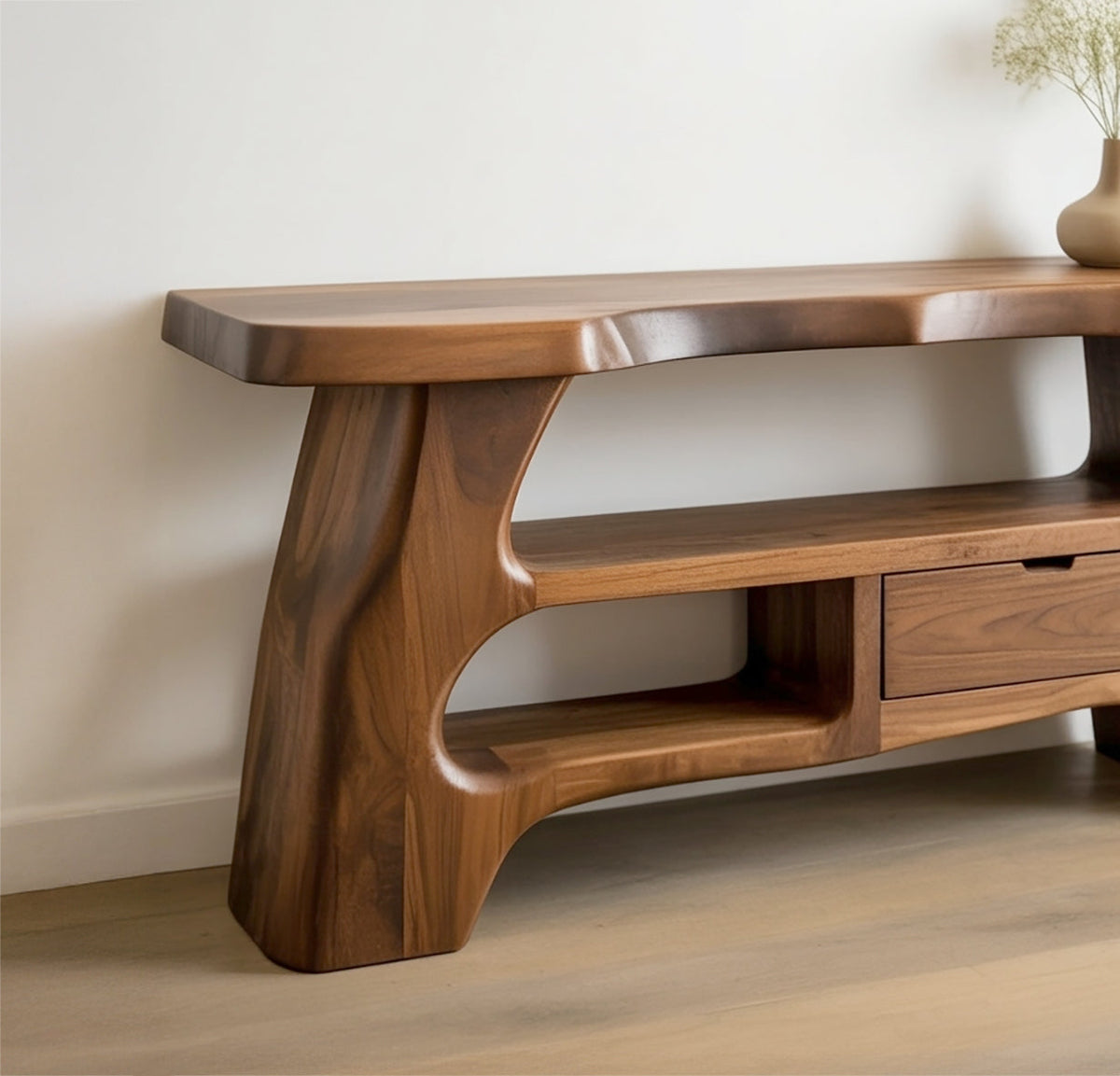 Massief houten haltafel met handgemaakt rustiek design