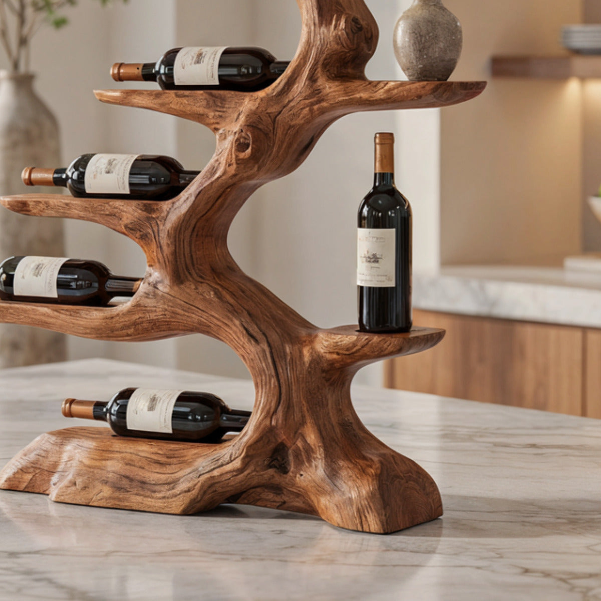 Handgemaakte massief houten wijnplank