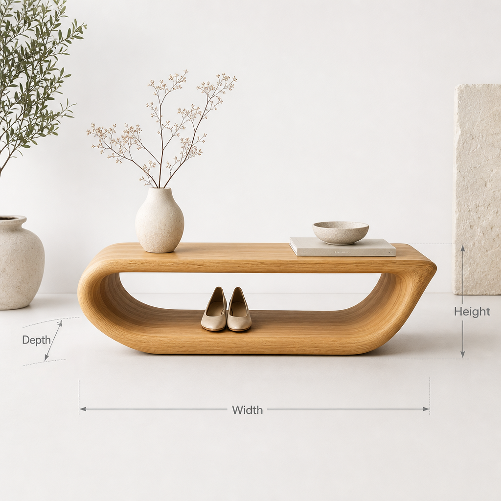 Rustieke Houten Schoenenbank - Organisch Design Halbank