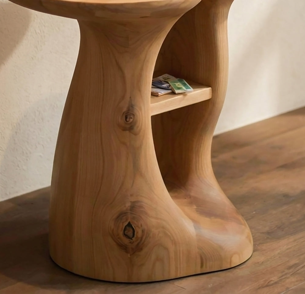 Organisch moderne boomrand accenttafel van handgemaakt massief hout