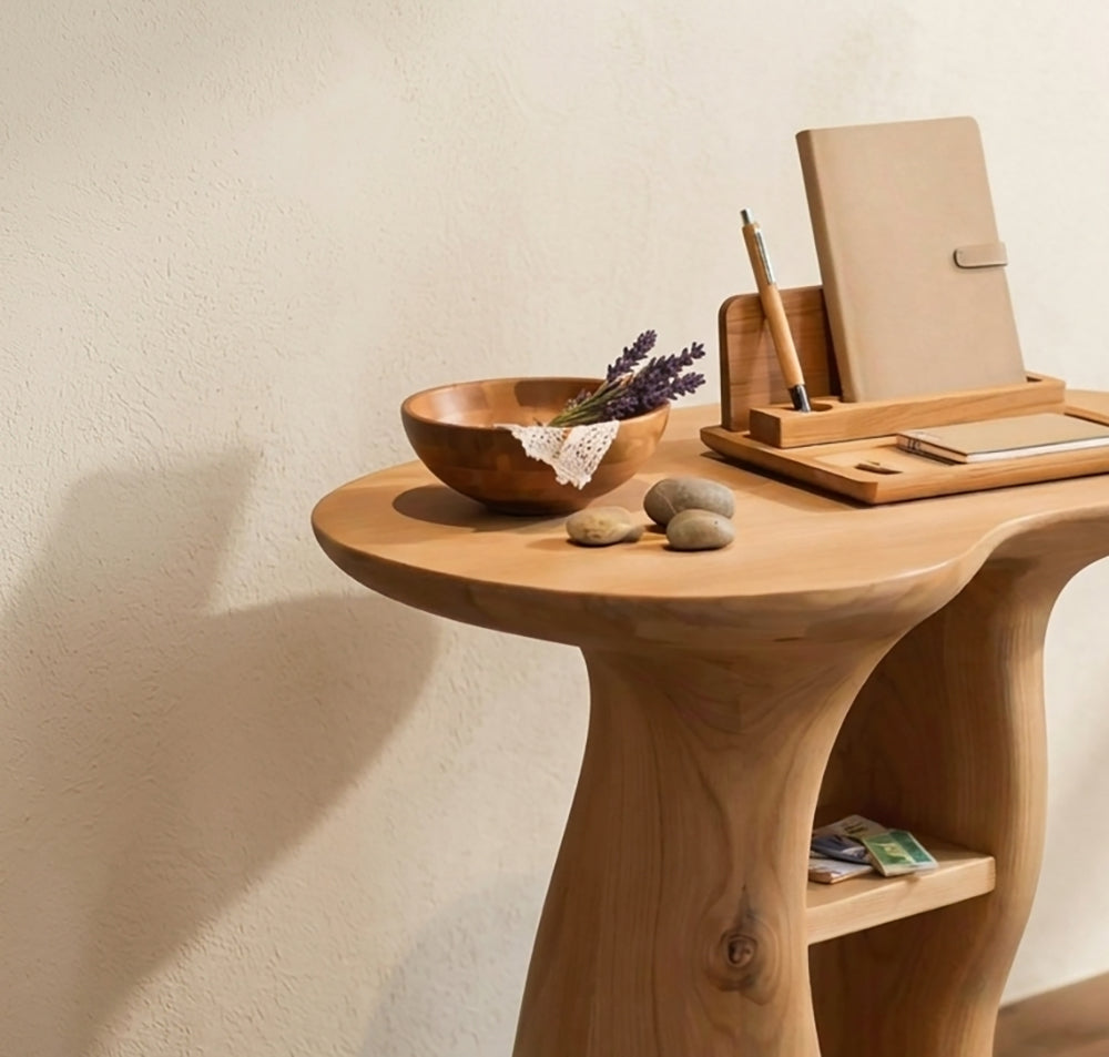 Organisch moderne boomrand accenttafel van handgemaakt massief hout