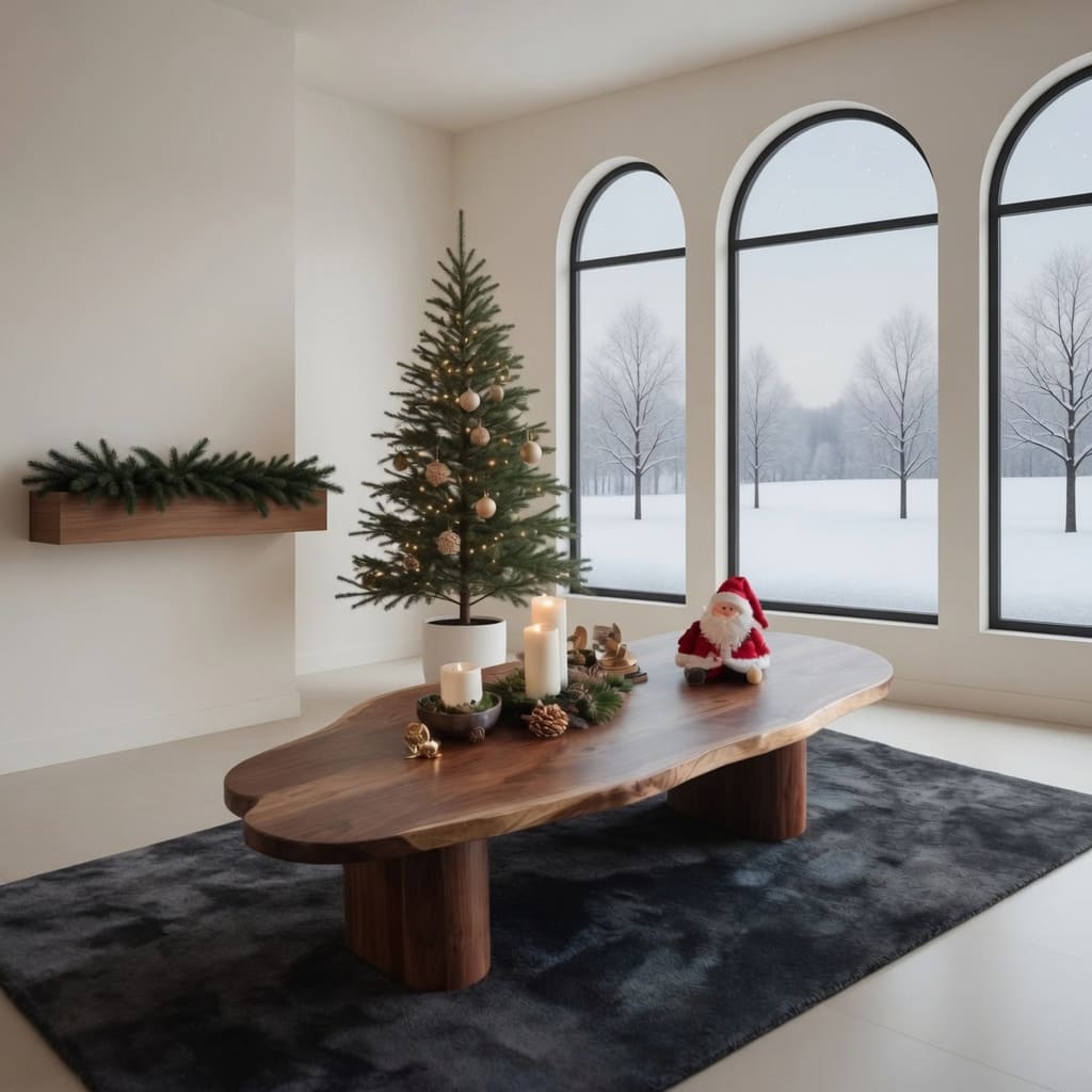 Sculpturale boomrand salontafel van massief hout
