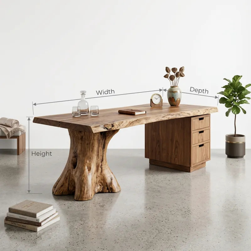 Boomrand Directiebureau - Dubbele Boomstamzuil Massief Hout