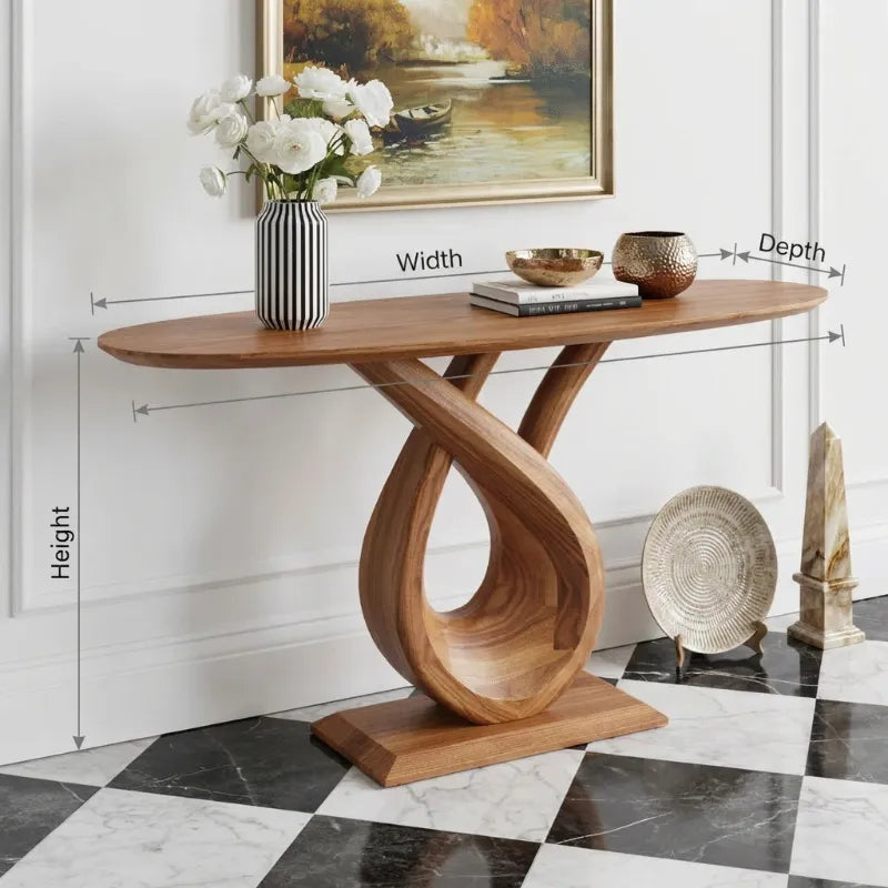 Twist Sculpturale Consoletafel - Massief Houten Sidetable