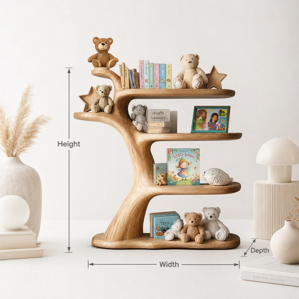 Houten Wandrek Speelkamer - Boom Boekenplank van Natuurlijk Hout