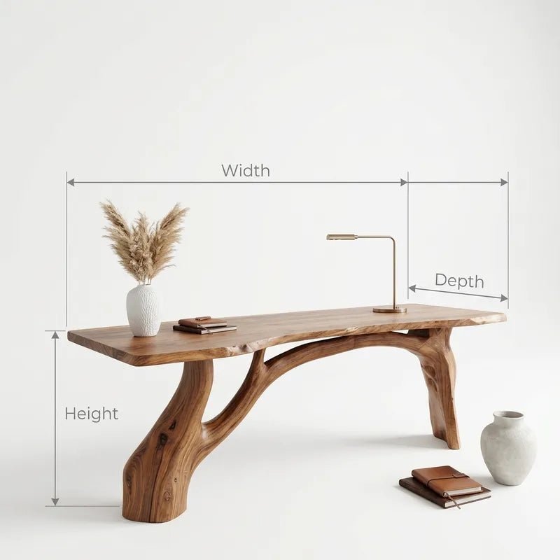 Minimalistisch Massief Houten Bureau - Handgemaakte Werkplek