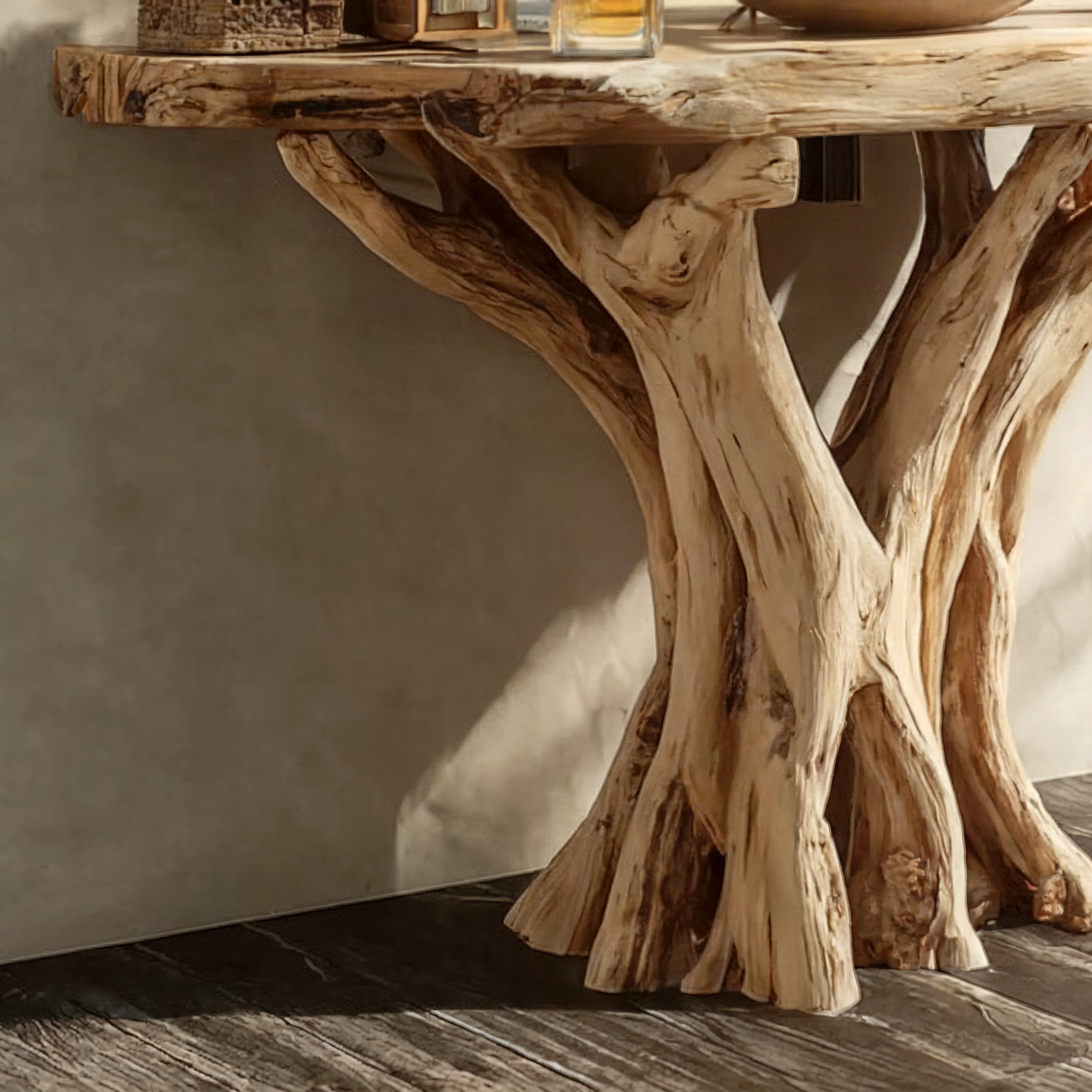 Farmhouse Corner Bathroom Vanity Wood – Live Edge Sink Shelf, Modern Unique Rustic Corner Vanity