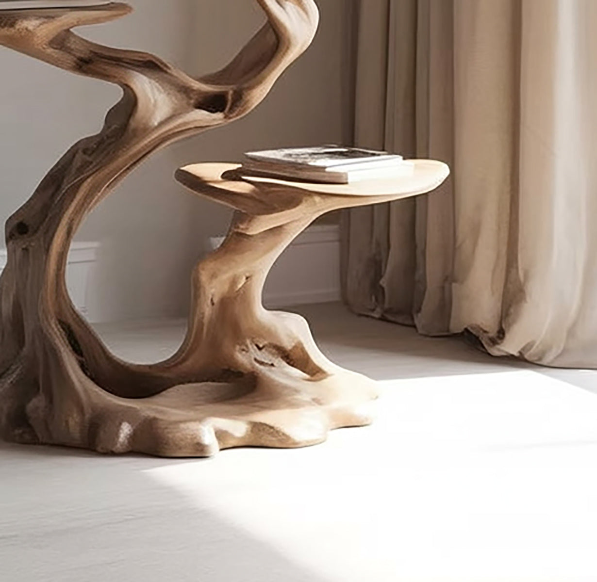 Platenspelermeubel van Massief Hout met Vinylopslag – Mid-Century