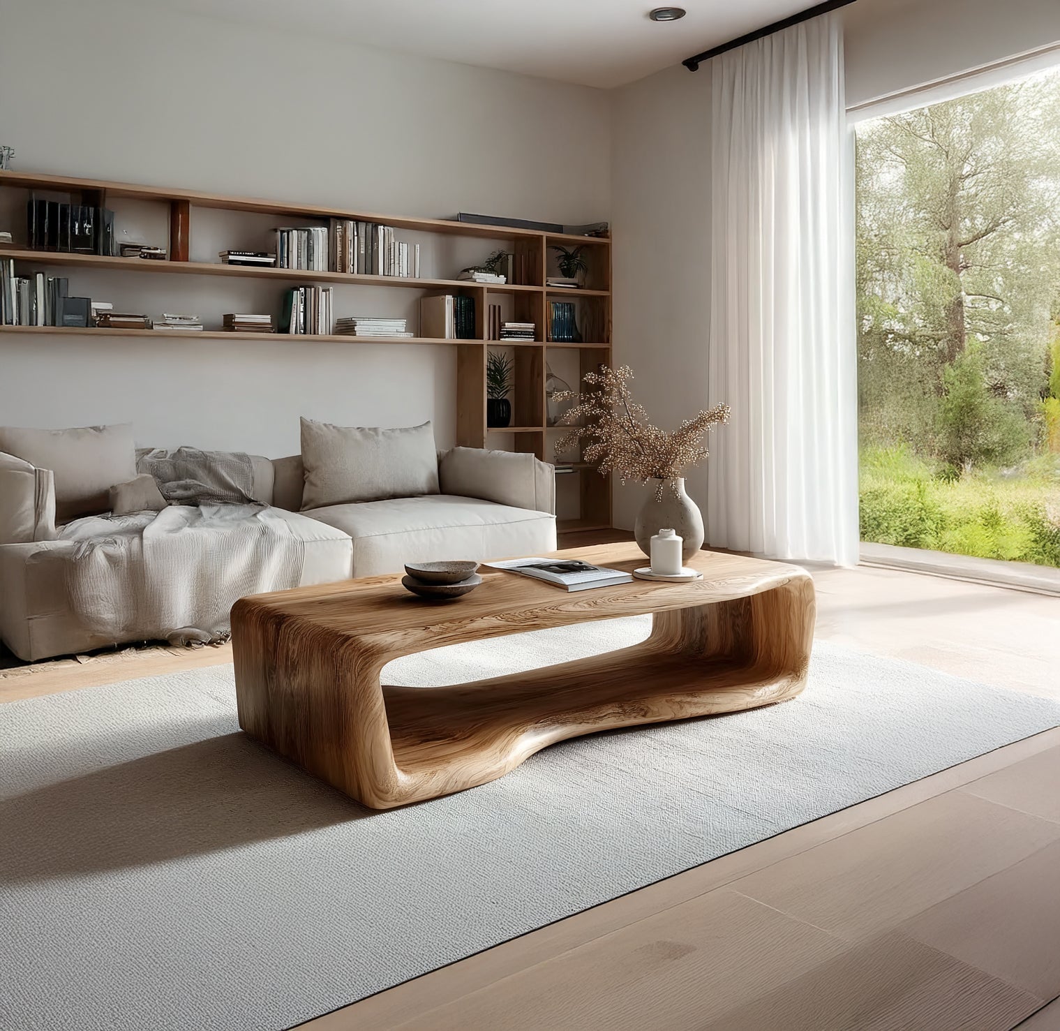 Rustieke Salontafel van Massief Hout – Live Edge Rechthoekig