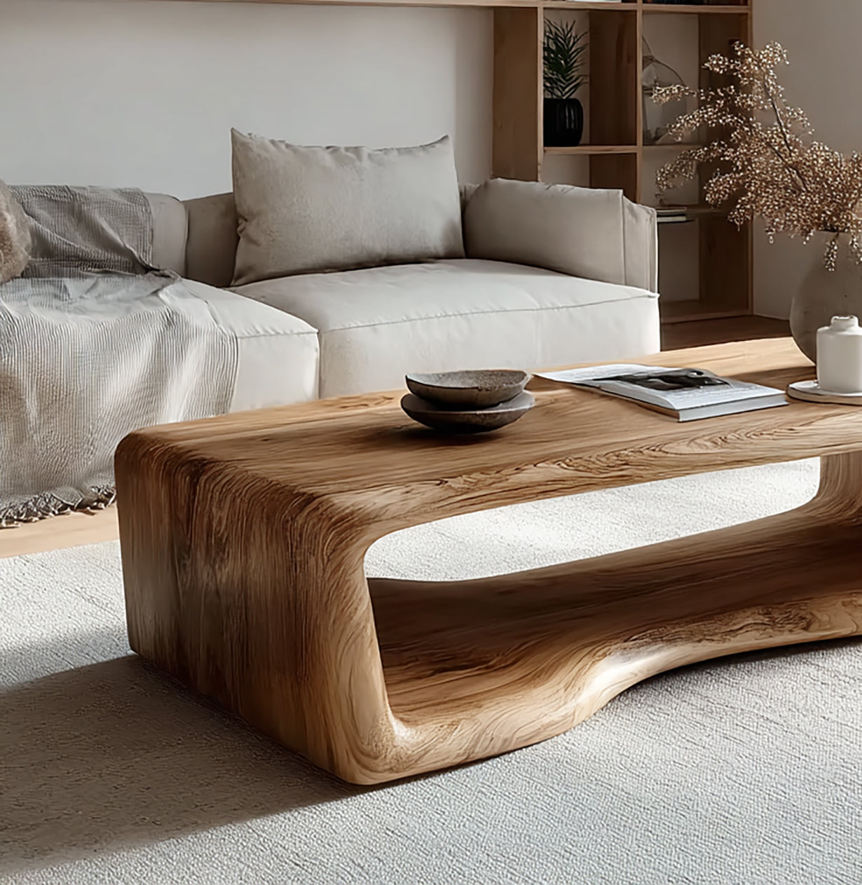 Rustieke Salontafel van Massief Hout – Live Edge Rechthoekig