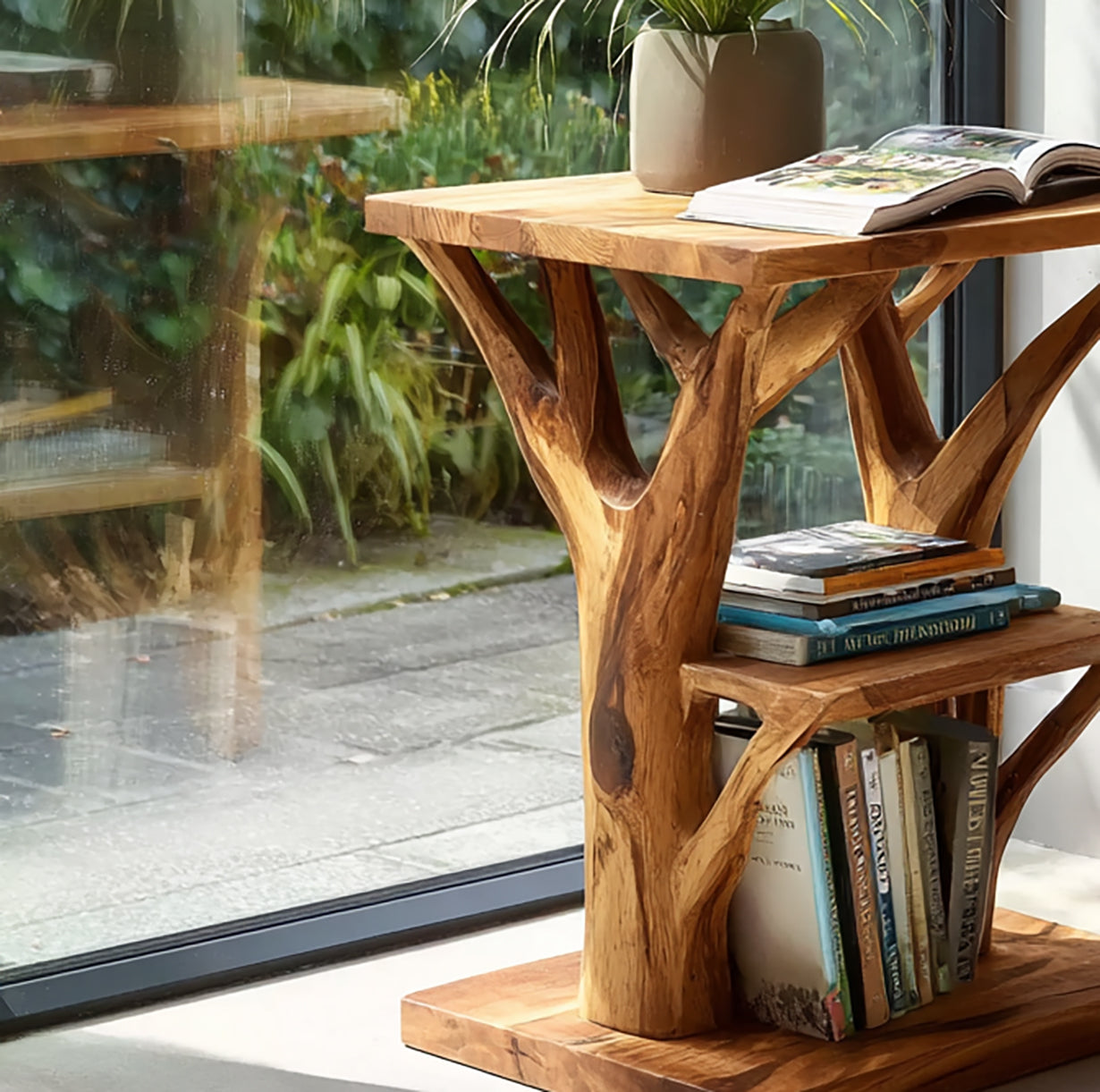 Ronde Farmhouse Bijzettafel – Live Edge Massief Hout