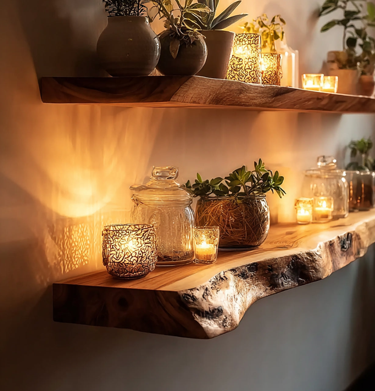 Deep Floating Shelves – Solid Wood Floating Shelf for Bathroom & Kitchen