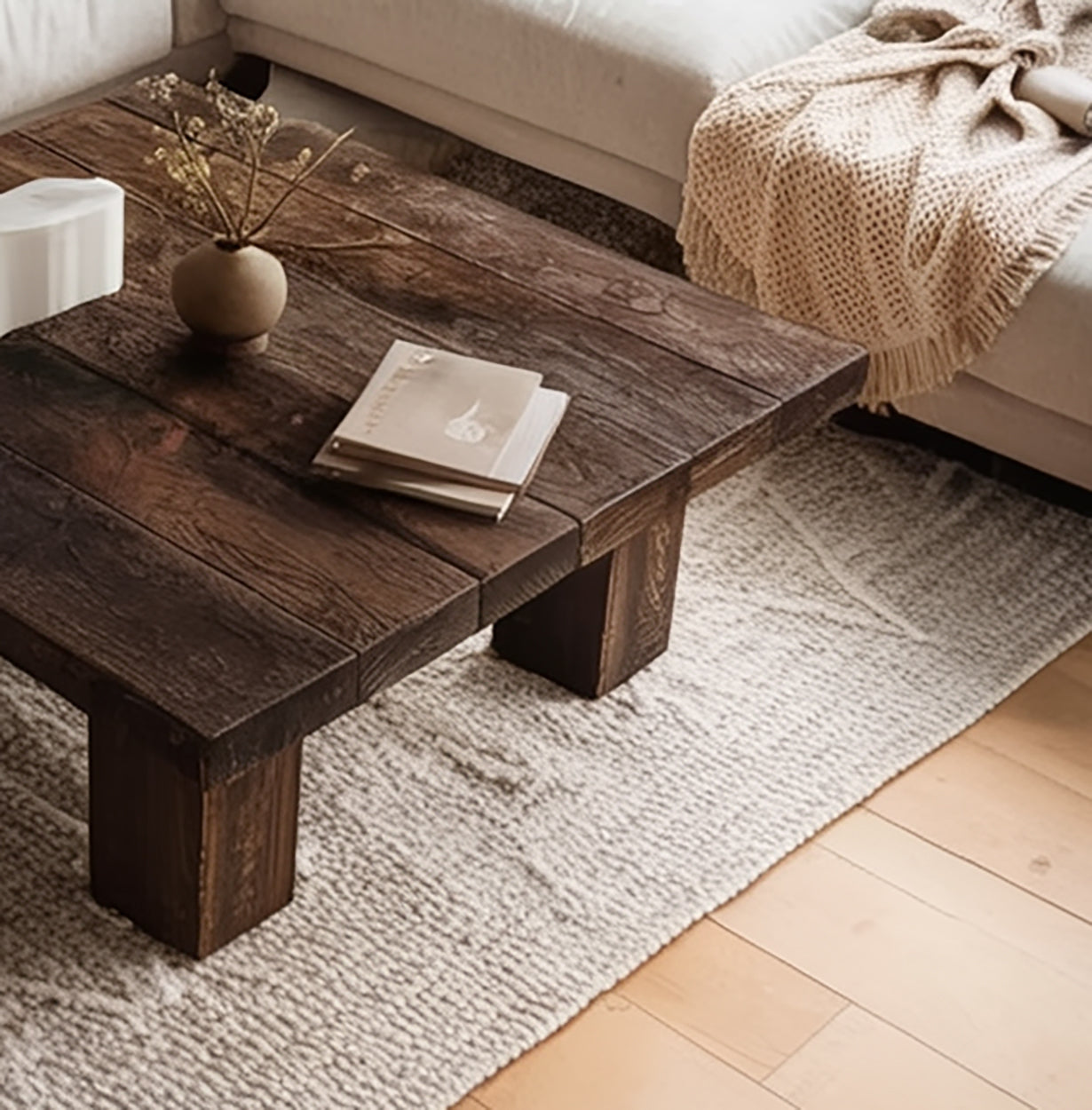 Salontafel van Gerecycled Kastanjehout – Rustiek Farmhouse Design