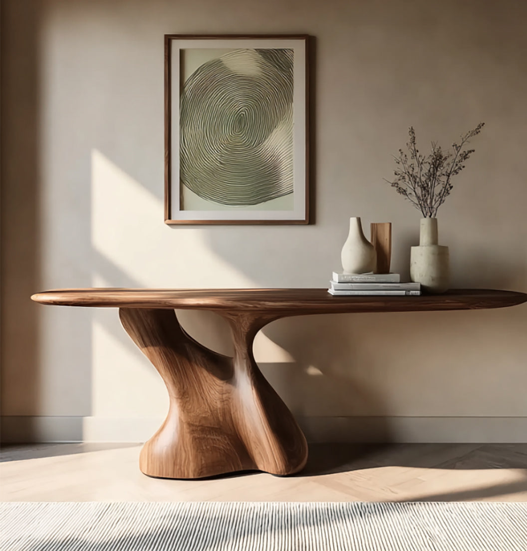 Rustic Console Table with Shelves – Live Edge Reclaimed Wood Entryway Table
