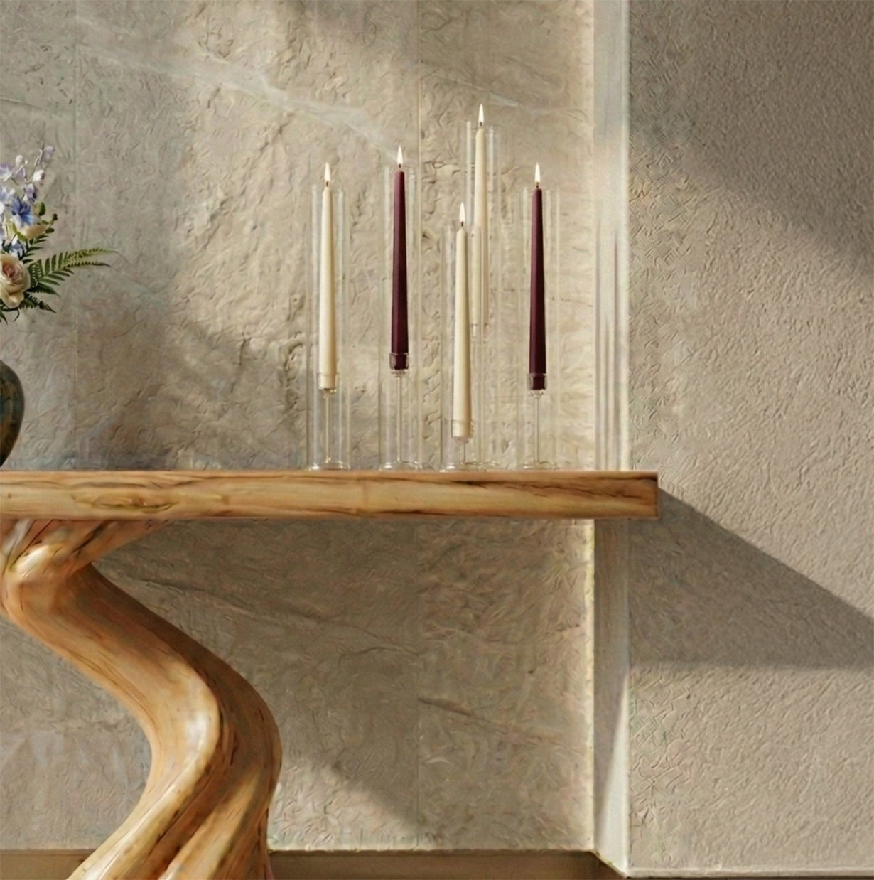 Live Edge Consoletafel van Massief Hout – Rustieke Haltafel