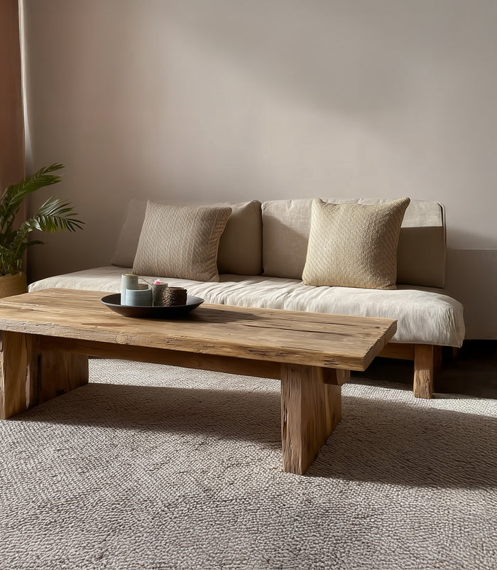 Massief Houten Live-Edge Salontafel – Handgemaakt Rustiek Farmhouse Tafel