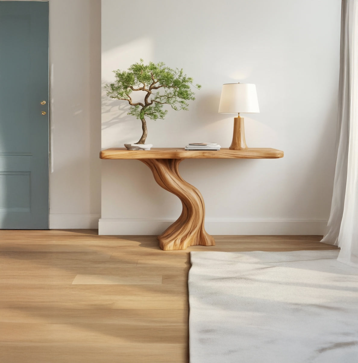 Massief Houten Consoletafel Live Edge – Smalle Haltafel Design
