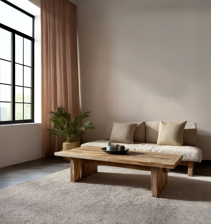 Massief Houten Live-Edge Salontafel – Handgemaakt Rustiek Farmhouse Tafel