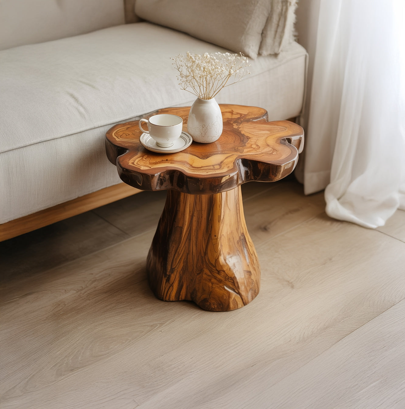 Handgemaakte Live Edge Bijzettafel – Massief Hout Design