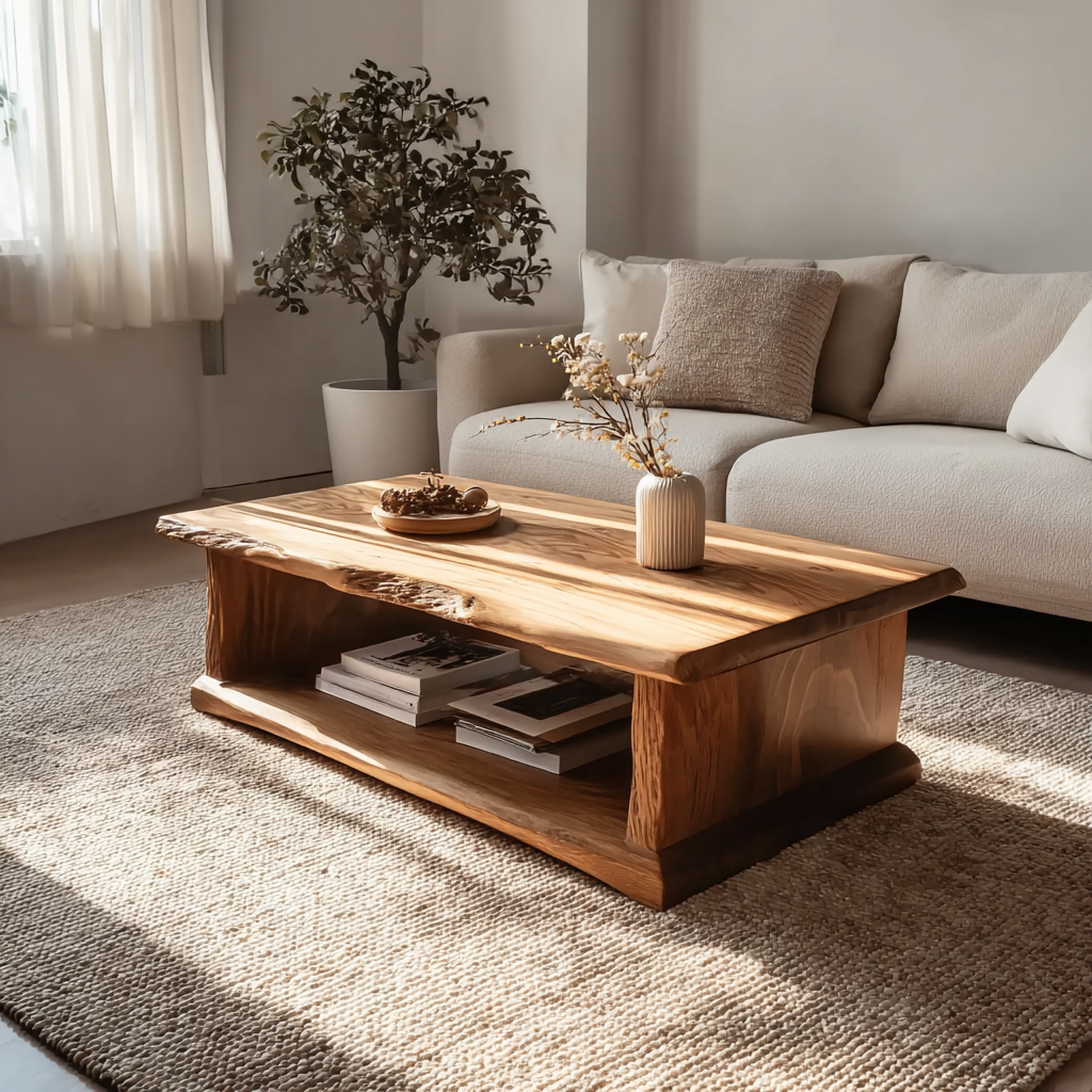 Handcrafted Driftwood Coffee Table – Modern Reclaimed Wood Live Edge Table