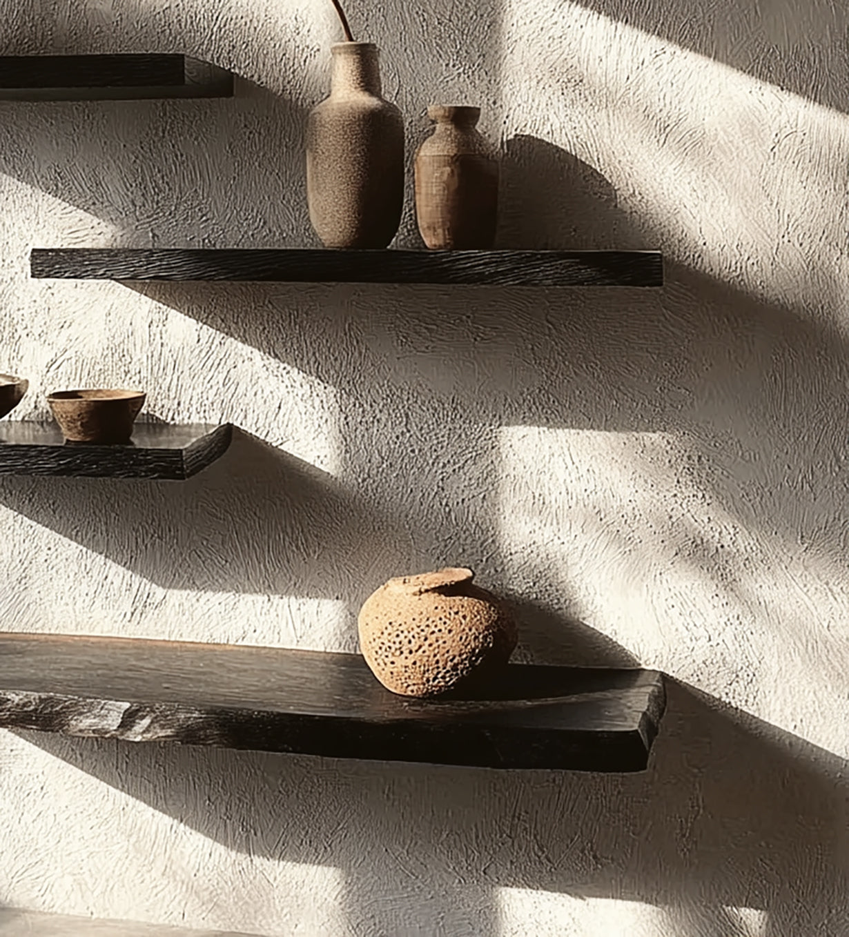 Ambachtelijke Zwevende Wandplank van Massief Hout – Uniek Design