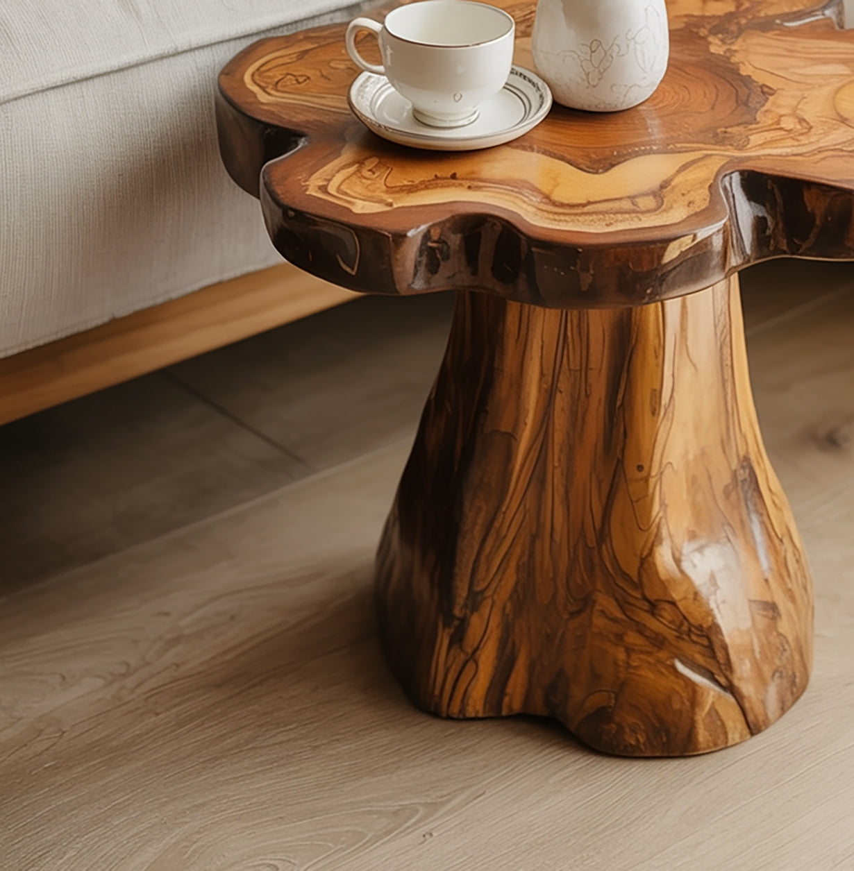 Handgemaakte Live Edge Bijzettafel – Massief Hout Design