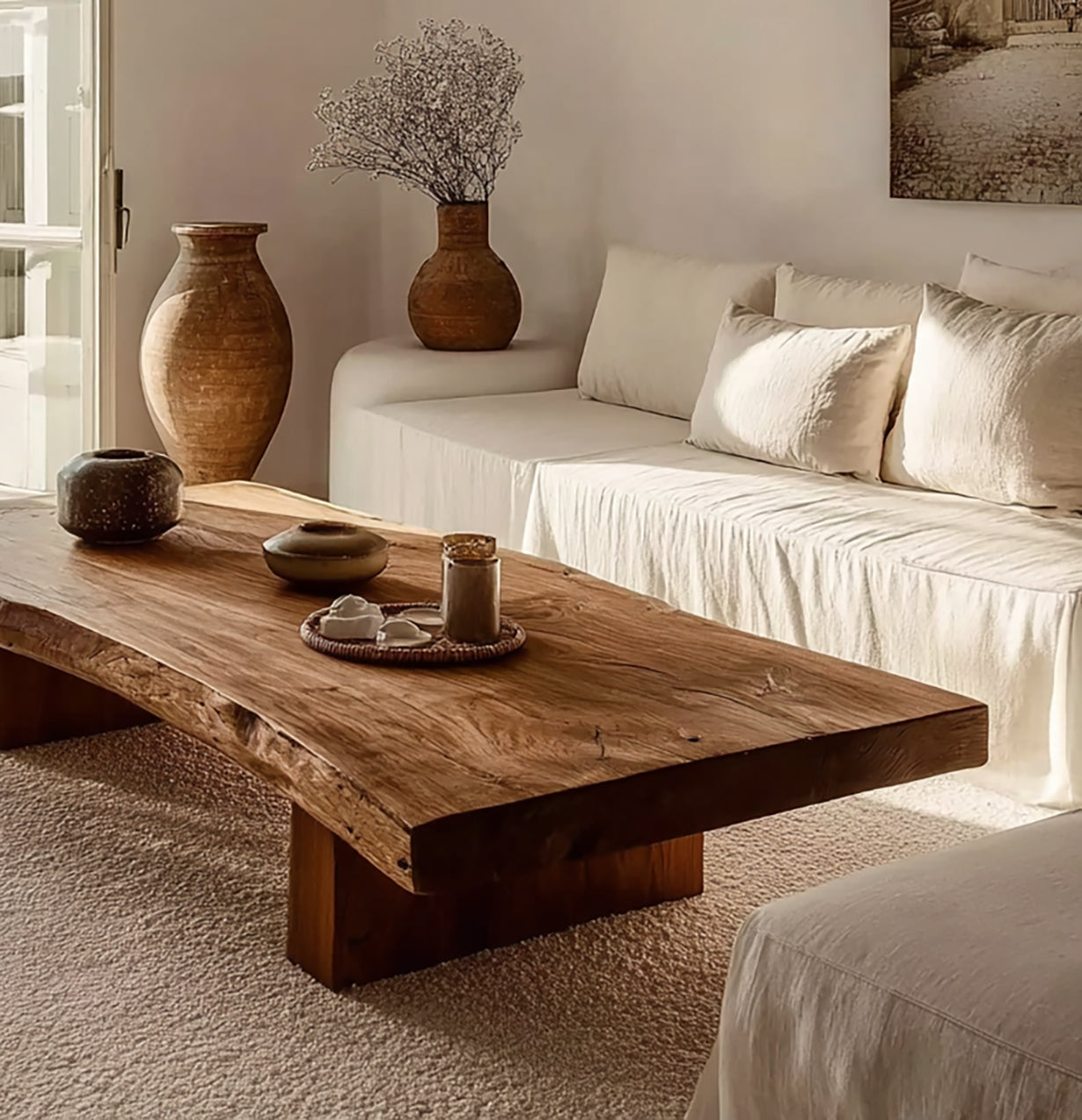 Live Edge Wood Coffee Table – Solid Natural Slab Center Table