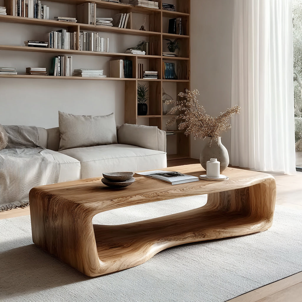 Rustieke Salontafel van Massief Hout – Live Edge Rechthoekig