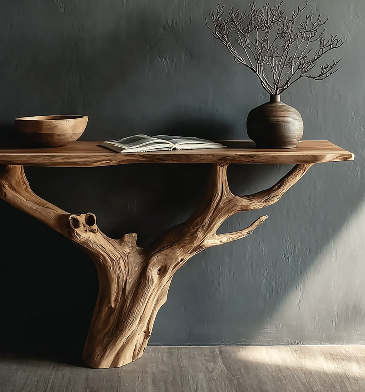 Handcrafted Entryway Console Table – Handmade Live Edge Hallway Furniture