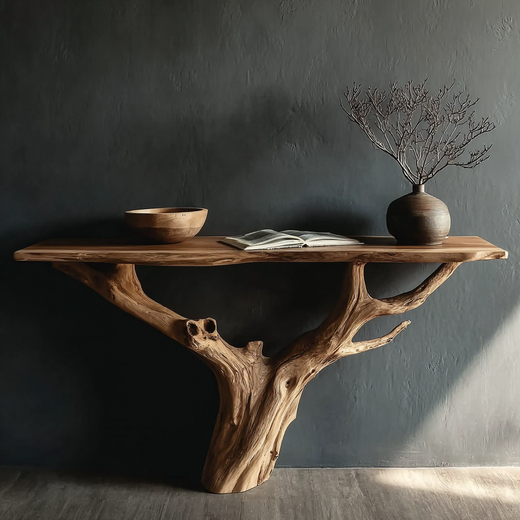 Handcrafted Entryway Console Table – Handmade Live Edge Hallway Furniture
